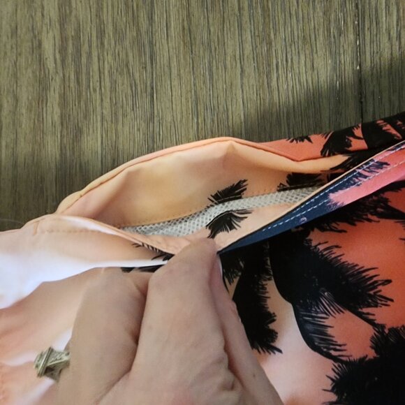 Open Edit Recycled Swim Trunks in Palm Trees Ombre NWT Black Med - Picture 4 of 8